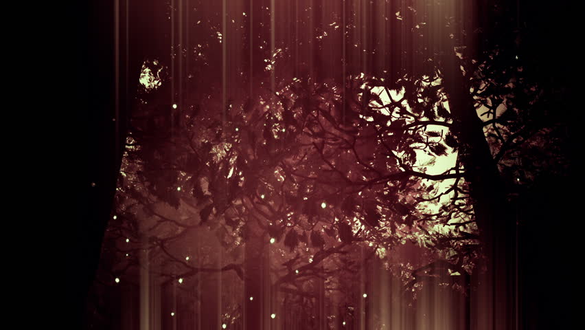 Deep Forest Fairy Tale Scene Fireflies 3D render