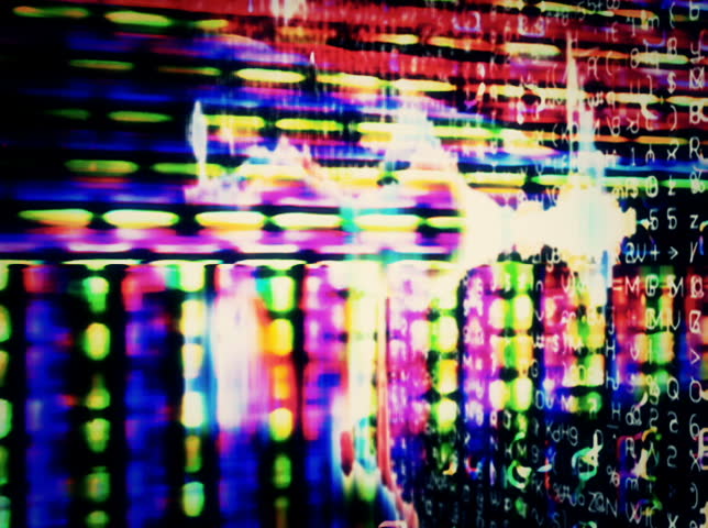 NTSC - Motion 866: Streaming digital data forms flicker, shift and pulse (Loop).