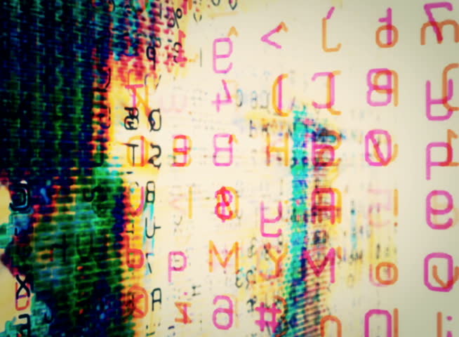 PAL - Motion 872: Streaming digital data forms flicker, shift and pulse (Loop).