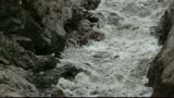 White River in the granite gorge, Republic of Adygea, pollution, agriculture, volcano