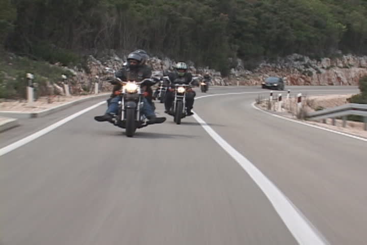 RIJEKA, CROATIA - APRIL 18: motorbike club "Muff Divers drive on the road, 2009 in Rijeka, Croatia.  