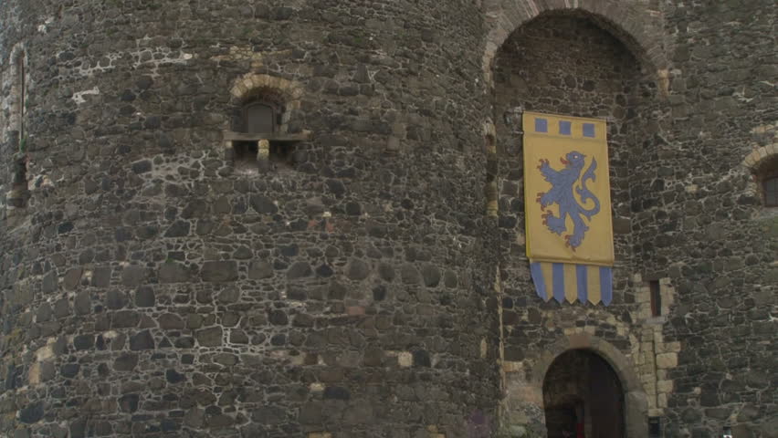 The entrance to the medieval stronghold of Carrickfergus Castle.