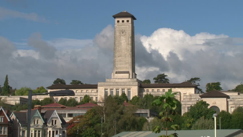 The Art Deco Newport Civic Centre in Wales.