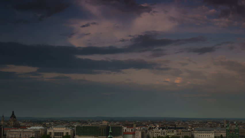 Budapest city scape time lapse