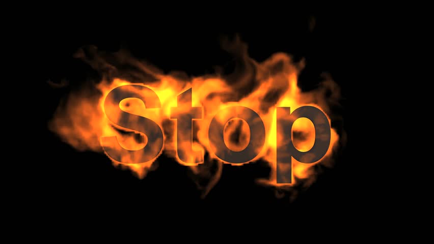 flame stop word,fire text.