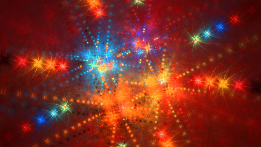 Multicolored geometric fractal seamless loop abstract background