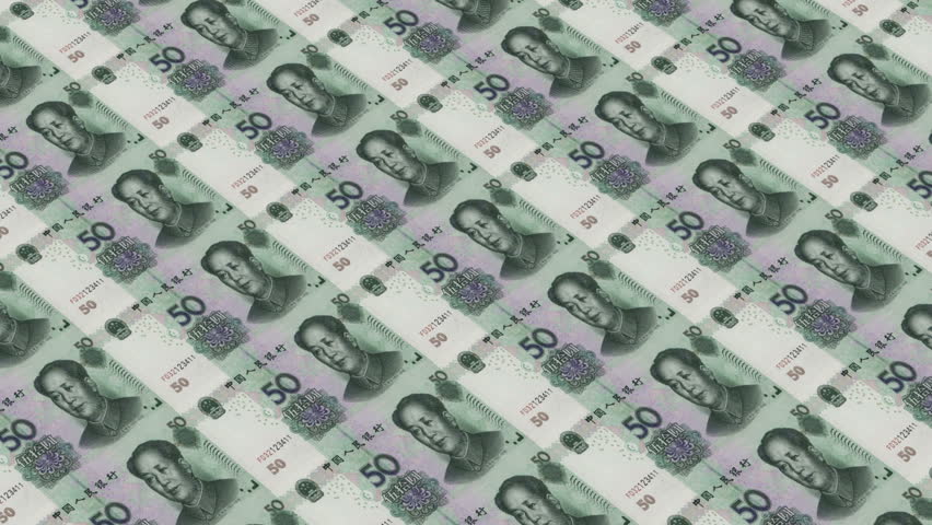Printing Money Animation,50 RMB bills.