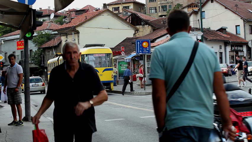 SARAJEVO, BOSNIA - AUGUST 13: Busy streets in the old town on August 13, 2012 in Sarajevo, Bosnia. BaÅ¡?arÅ¡ija, the old town market sector was founded by the Ottomans in the 15th century.