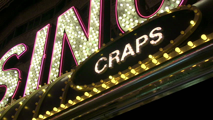 Looking Up at Craps sign at Casino