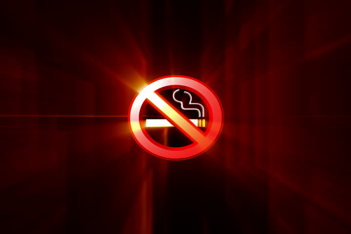 Digital footage of symbol no smoking symbol