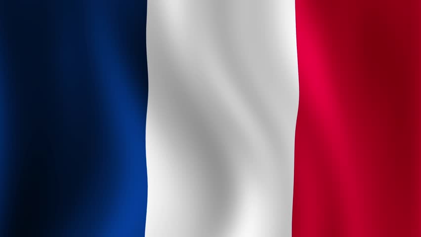 French Flag. The Flag Of France Waving. 1080p Stock Footage Video
