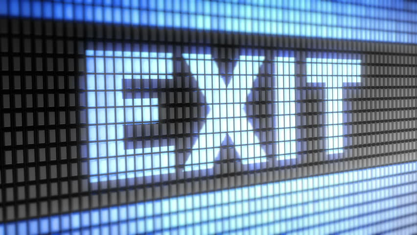 "exit" on screen. Looping.