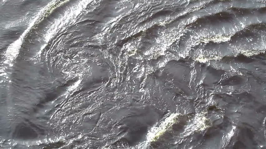 watercourse with whirlpools