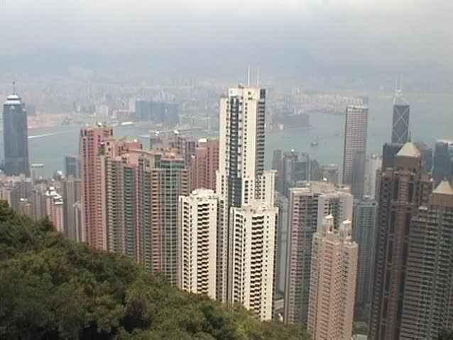Hong Kong Skyline from the Victoria Peak (China) - no sound, DV 4:3, Sony TRV 110 E