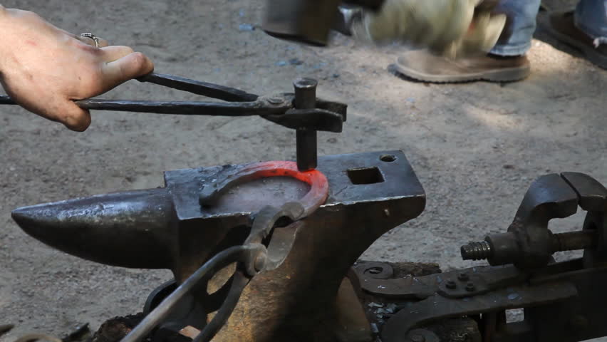 The smithery of steel handwork horseshoe