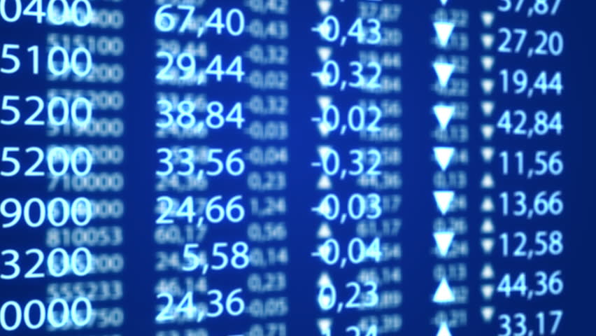 electronic stock numbers graph going down