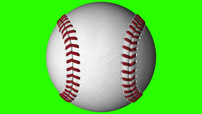 3D baseball on a chroma key background.  Seamlessly loops.
