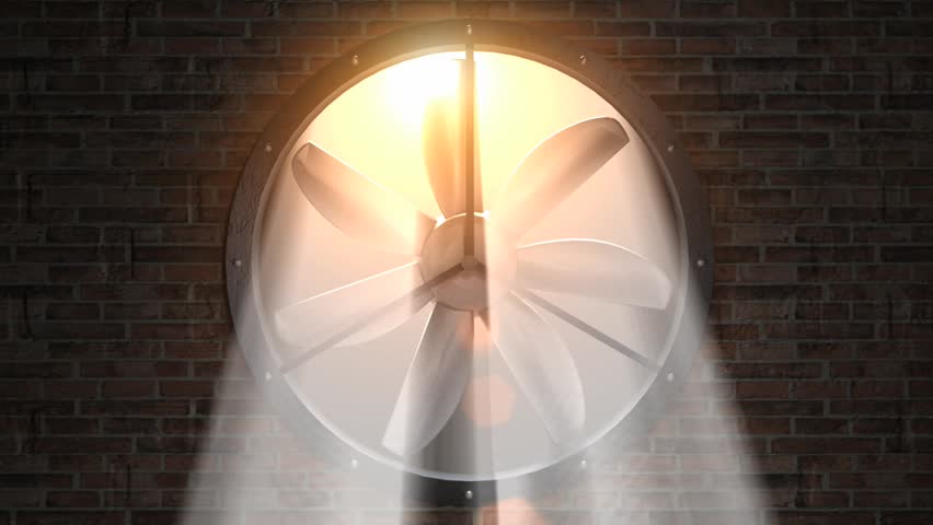 fan rotating front in sunlight