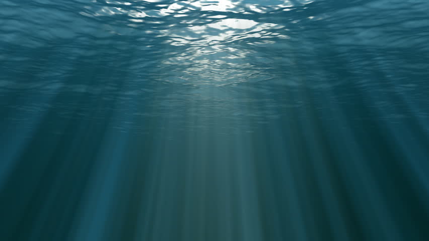 Seamless looping underwater scene with sunlight shining