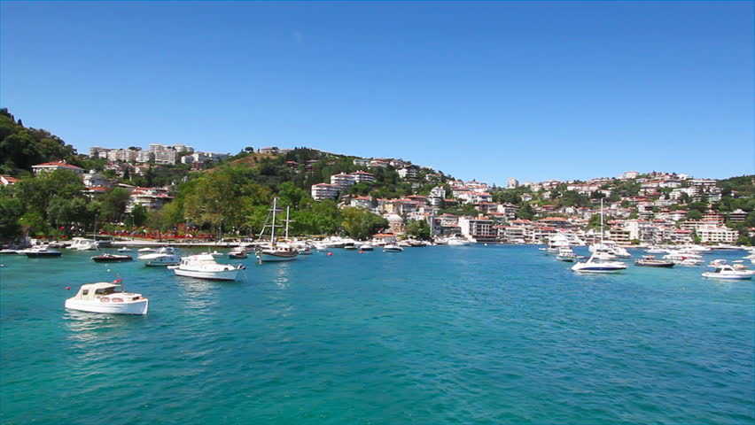 Boats in quiet Bosporus marina