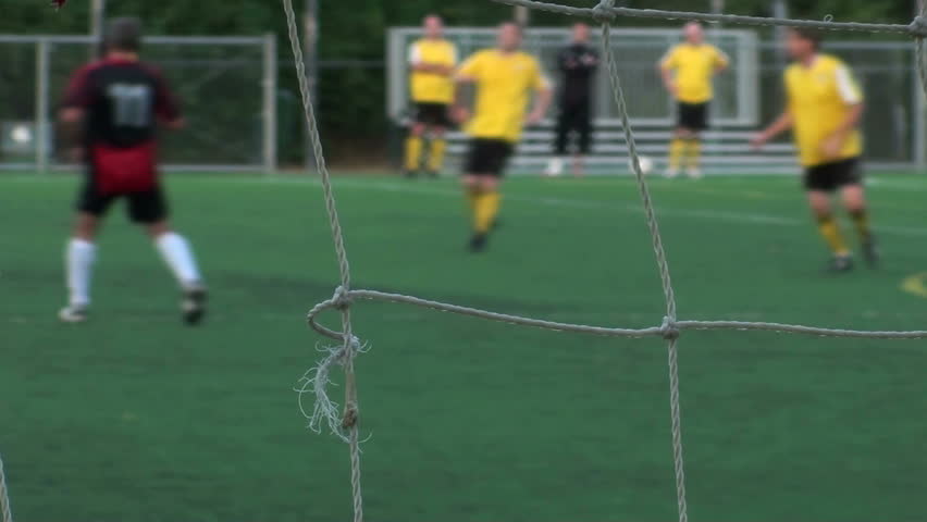 Soccer penalty through net - HD