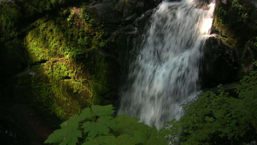 HD 1080i shot of a crisp waterfall in the rain forest.