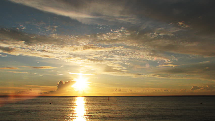 Sunset over the Atlantic ocean, HD time lapse clip