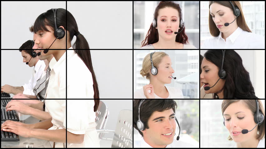 HD video footage of a business call centre in HD format  