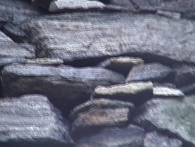 Inside a ruined Iron age Broch Isle of Lewis Scotland