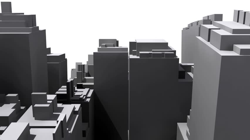 Flying over a city