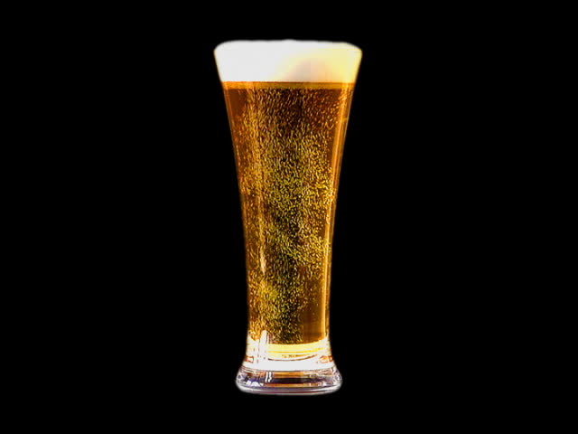 Glass of sparkling beer