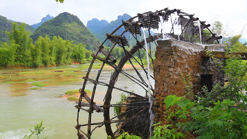 Bamboo water wheel
