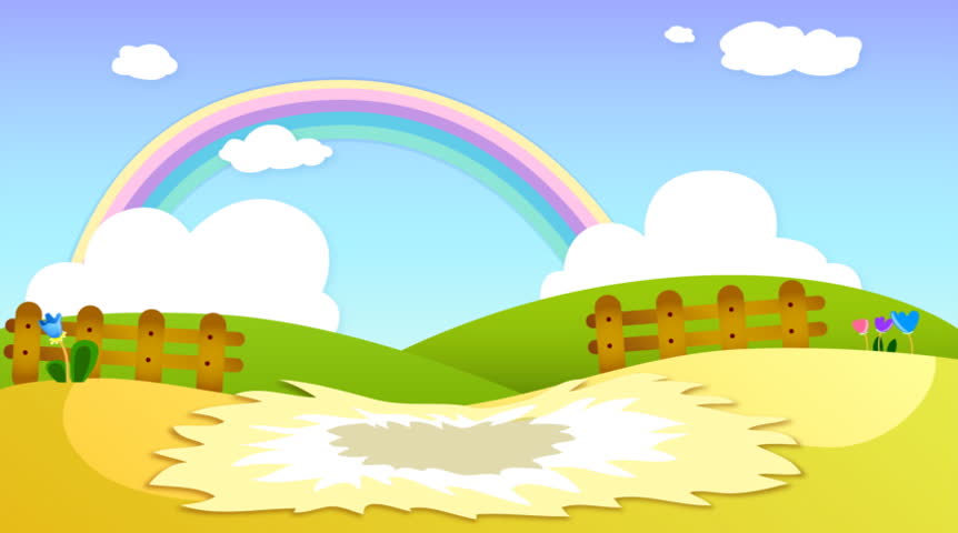 Egg rolls in, a fluffy and colorful easter bunny popping out of the easter egg. NTSC Loop 
