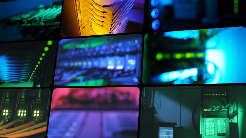 Communication technology and hardware Ã¢â¬â montage. For corporate intros and backgrounds.