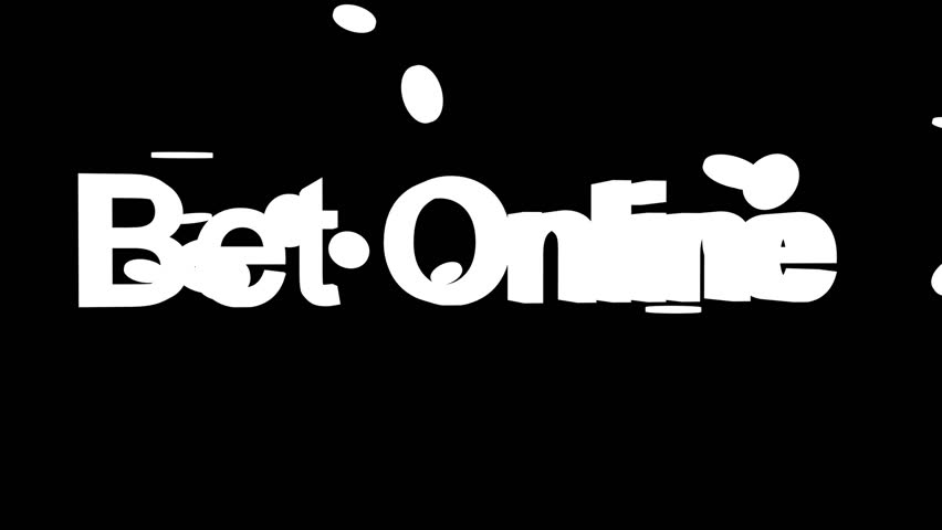 Bet Online text with casino chips falling,Alpha Channel