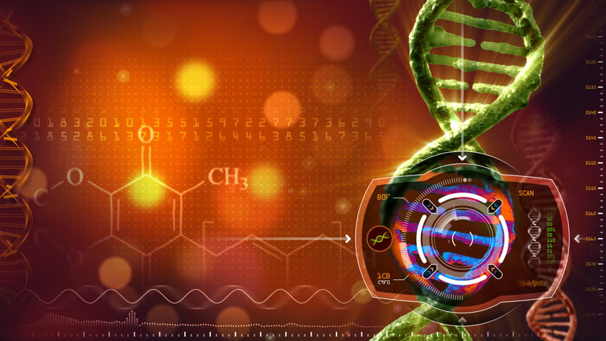 Abstract animation of DNA heat signature scan 