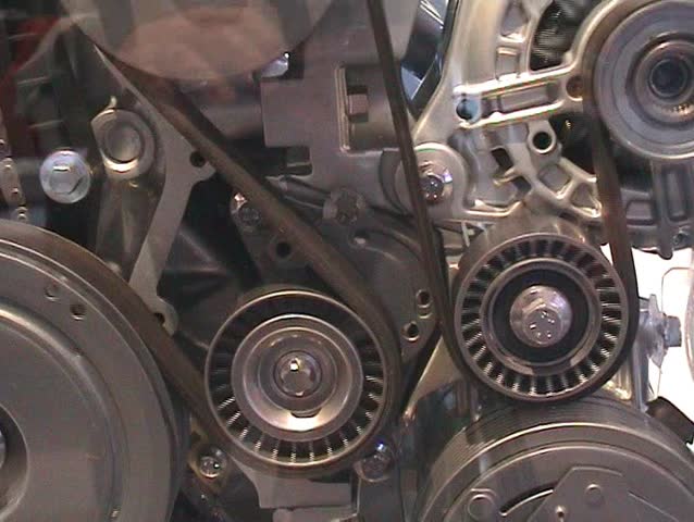 Interior of car engine working