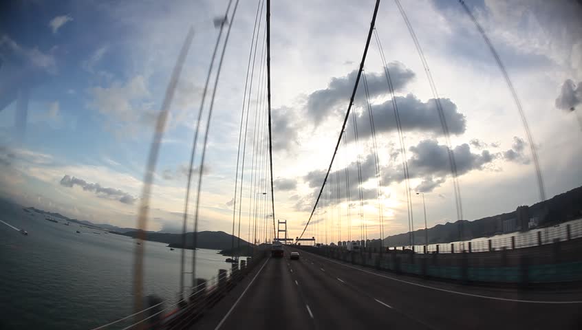 Watching the traffic from Hong Kong double decker bus window