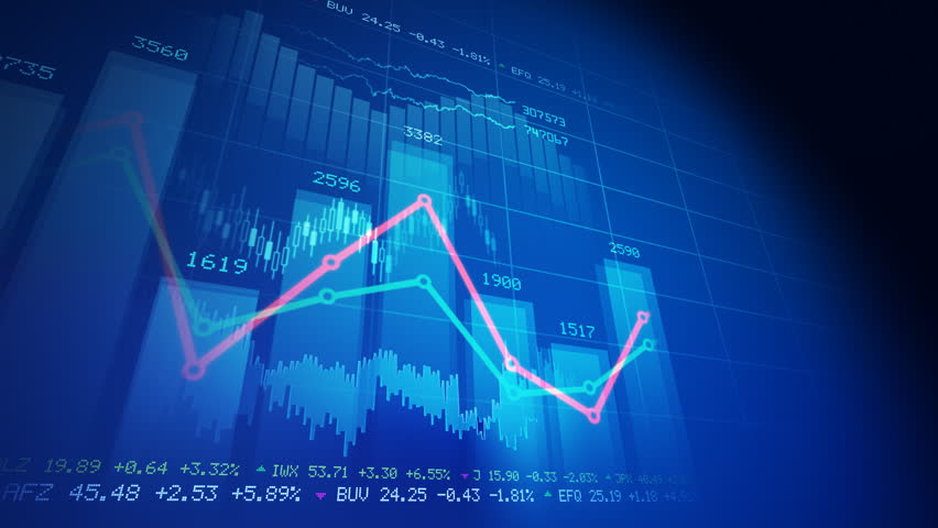 Seamlessly looping abstract animation of financial stock data  