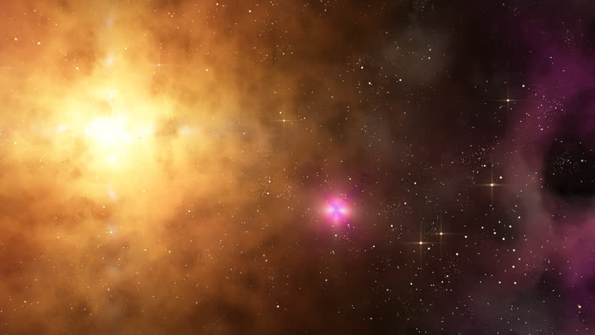 Space travel deep in galaxy in loop