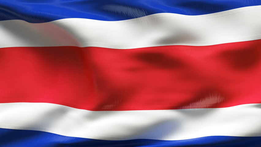 Textured COSTA RICA cotton flag with wrinkles and seams