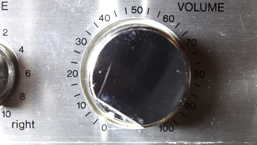 closeup of volume control on an old hifi turning