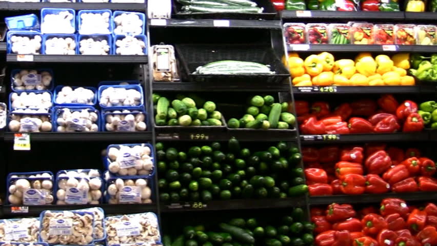 HD view of grocery vegetables and a short clip ripe bananas