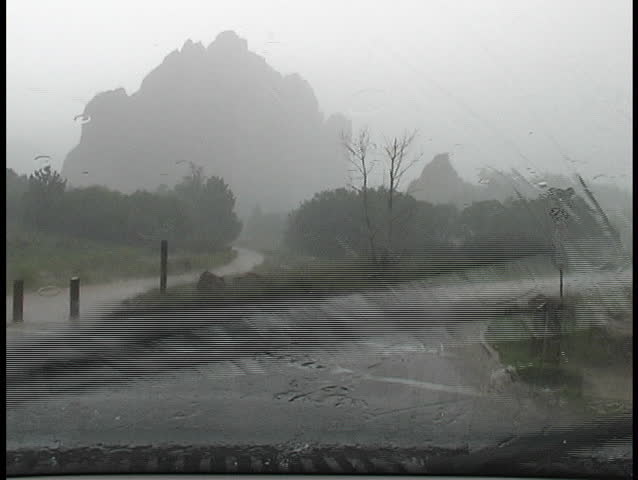 A heavy hail storm in Garden of the Gods, complete with lightning and thunder