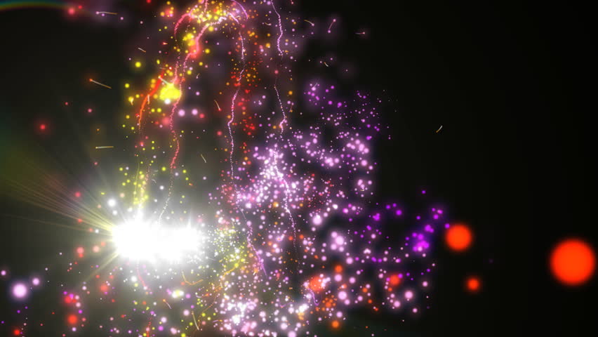 Glowing sparks with lens flare
