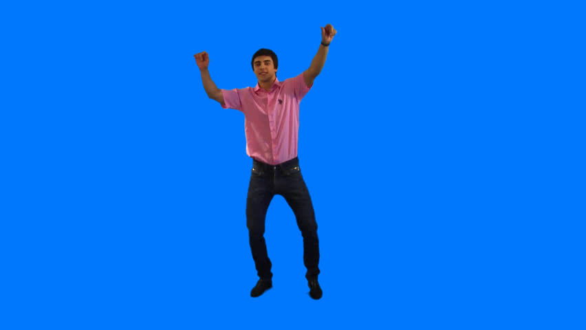 Handsome guy dancing at party