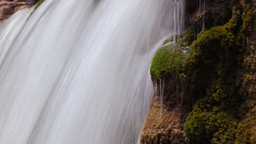 Waterfall close bottom view time-lapse
