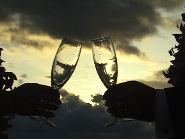 Pour Champagne and toast