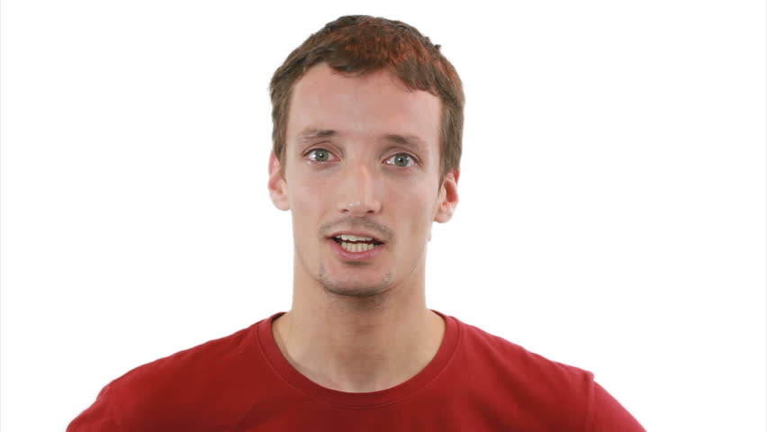 WHEW! -Guy breathing freely ( funny ) - white background