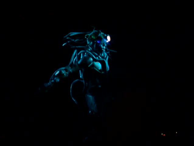 Dancing robot performance in a club